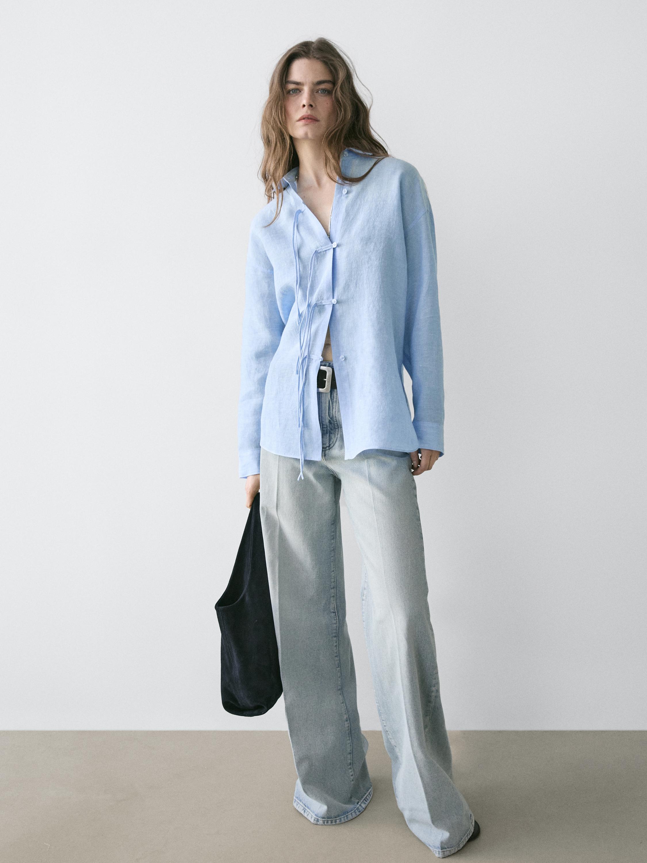 Flowing 100% linen shirt